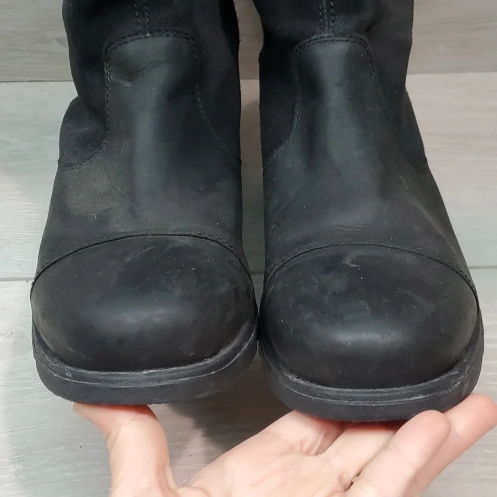 Sorel Women Major Pull on Leather Boots shoes sz 9.5